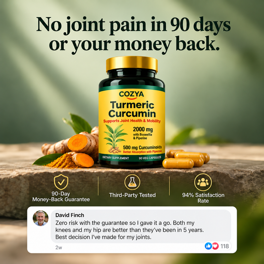 COZYA Joint Support+ | Turmeric Curcumin & Boswellia Capsules