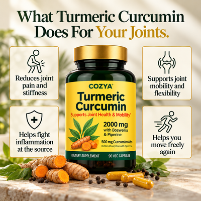 COZYA Joint Support+ | Turmeric Curcumin & Boswellia Capsules
