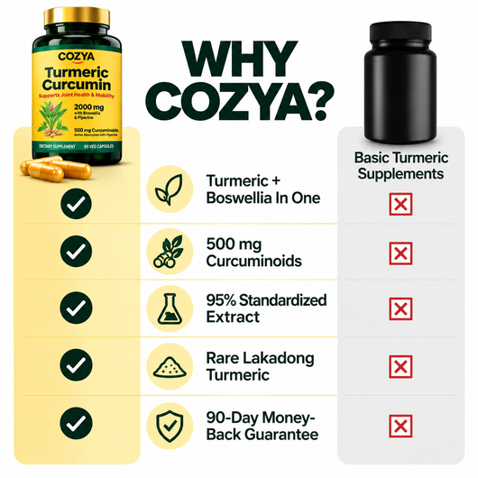 COZYA Joint Support+ | Turmeric Curcumin & Boswellia Capsules